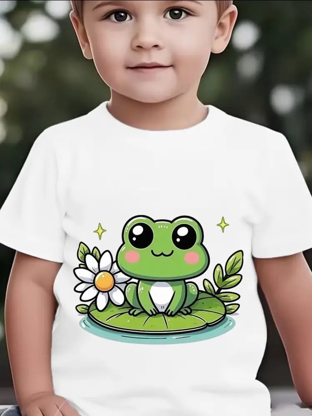 Graphic Tee Frog vibrant colors NWOT Unisex Size 4/5